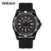 Mokaga Men's High-End Waterproof Quartz Watch with Simple Calendar & Luminous Stripe Markers