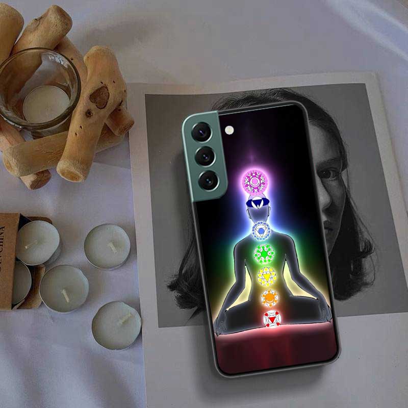 The Mandala Chakra Insist Yoga Phone Case For Samsung A02 A03 A03S A04 A04S Galaxy A55 A35 A25 A15 S10 Lite A9 A8 A7 A6 Plus A90