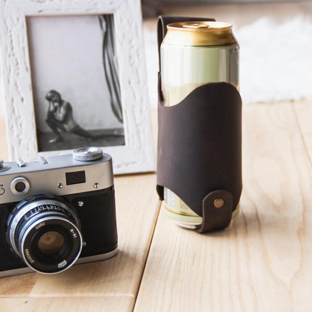 Belt Bottle Holder PU Leather Beer Holsters Holder Cool Beer Accessories Drink Waist Bag Beer Holder Belt Waterproof for Outdoor