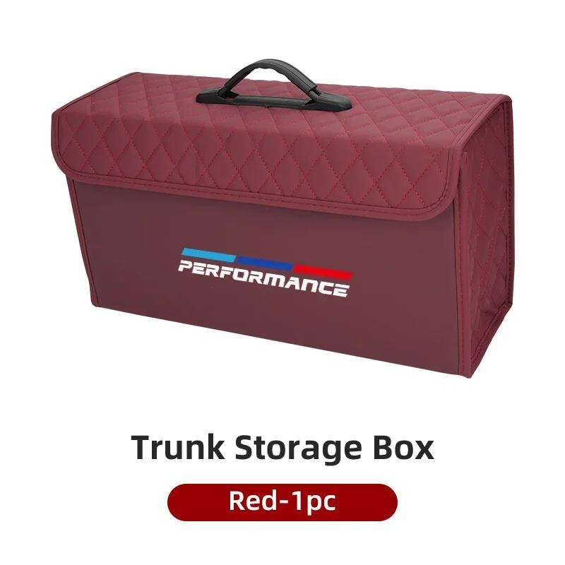 KWYP9 Hot Car Trunk Storage Bag Leather Camping Box Collapsible Auto Emblem Organizer Accessories For BMW M Performance M5 E36 E6