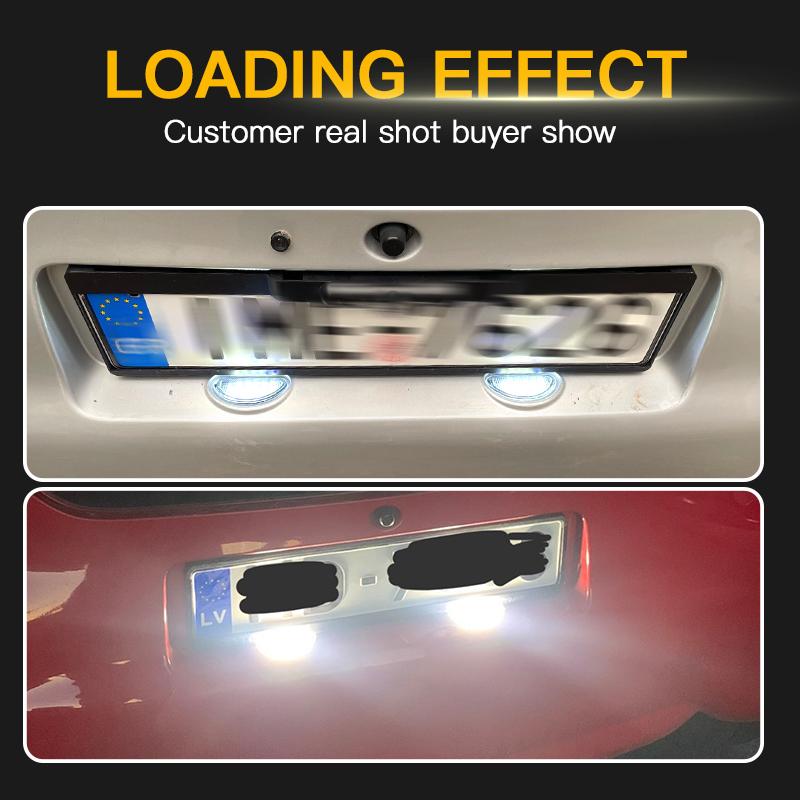 2PCS LED Number Plate Lamp For Toyota Aygo 2005-2014 Tail Lamp White License Plate Light Assembly OEM 81270-0H010 White Light