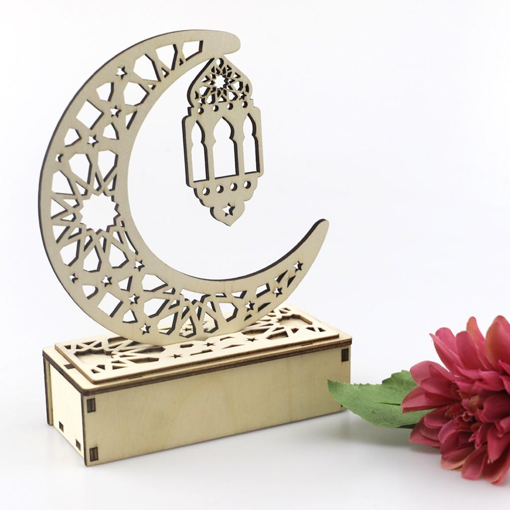 Satın alın Wooden Ramadan Eid Mubarak Decorations for Home Moon LED ...