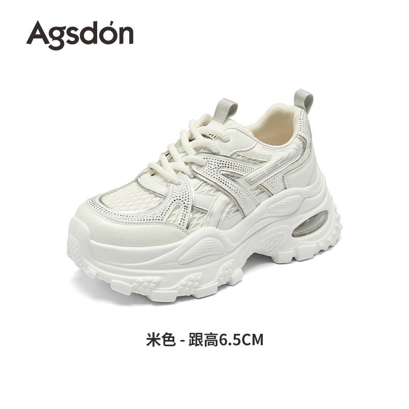 Augustine Daddy Shoes Women's 2025 New Autumn Platform White Sneakers Student Lightweight Running Casual Shoes