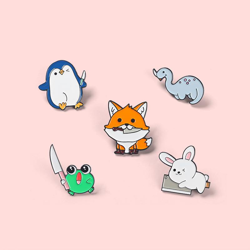 Unique Animal Brooches Featuring Playful Penguin And Fox Designs Perfect For Decoration