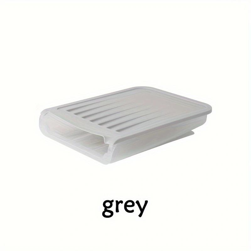 

Автоматический ролик для яиц Прозрачный диспенсер для яиц для холодильника Контейнер для сохранения свежести Корзина для яиц Контейнеры для хранения Кухонный органайзер серый