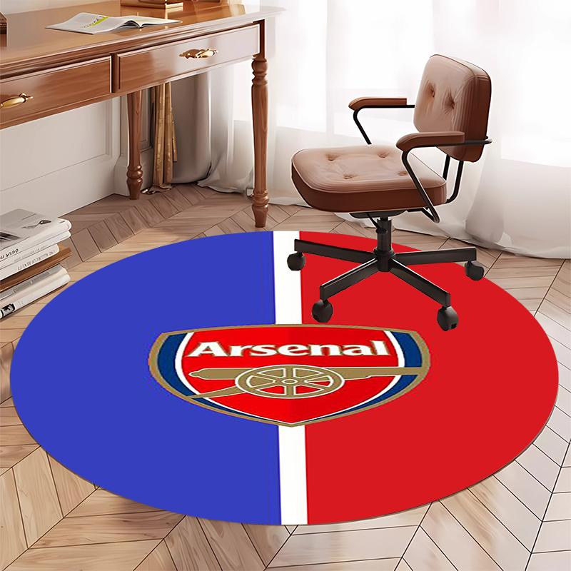 Arsenal Football Club Printed Round Rug Carpet Chair Rug Area Rug Entryway Doormats,for Office Chair Living Room Bedroom Kitchen Room.