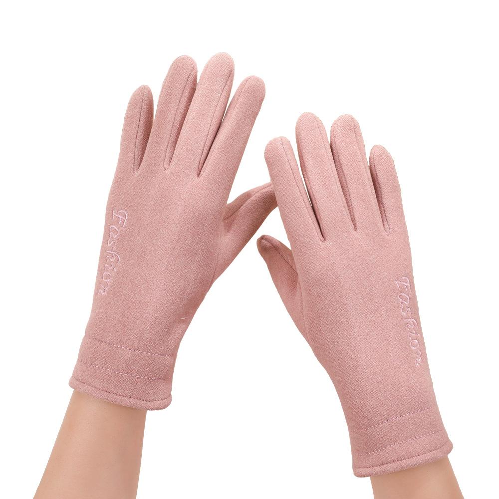 Warm Gloves for Women In Winter Thickened Fabric Cycling Hair Mouth Cold Proof Outdoor Windproof Heat Storage Touch Screen Warm Gloves
