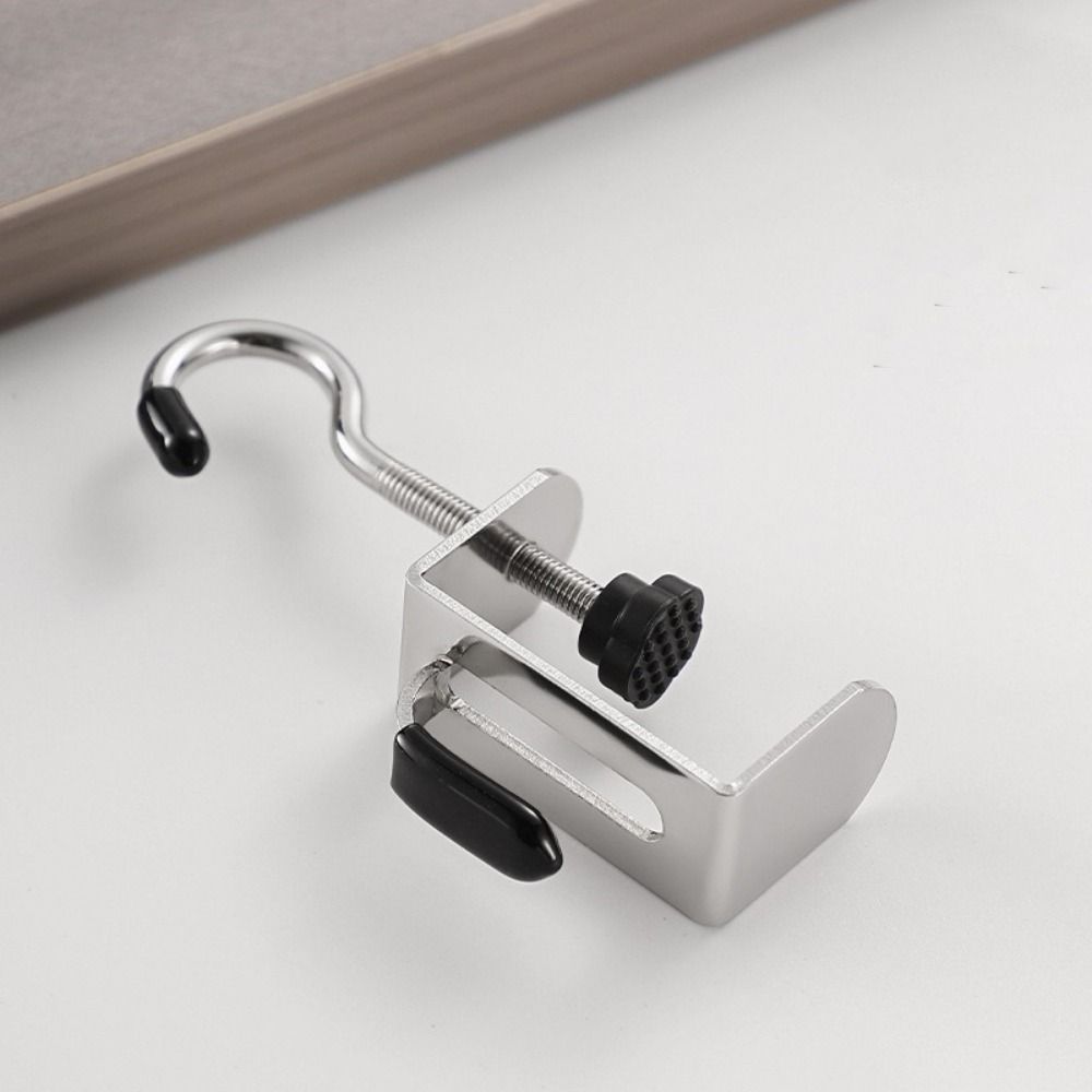 2PCS Steel Double Hook Backpack Hook Detachable Headphone Hanging Hook Portable Table Hooks  Office