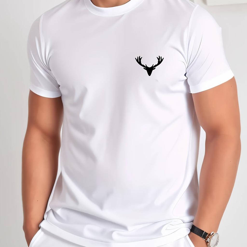 Men's 100_ cotton summer loose fit Love Heart Graphic printed slim fit casual sports round neck short sleeved T-shirt top