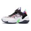 Li Ning Kids Non-Slip Shock Absorbing Wear-Resistant Breathable Mid-Top Basketball Shoes Kids Basketball Shoes Black White YKNR084-3