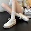 Spring and Autumn Retro Women's Thick-soled Inner Height-increasing White Shoes Versatile Commuter Casual Sports Shoes