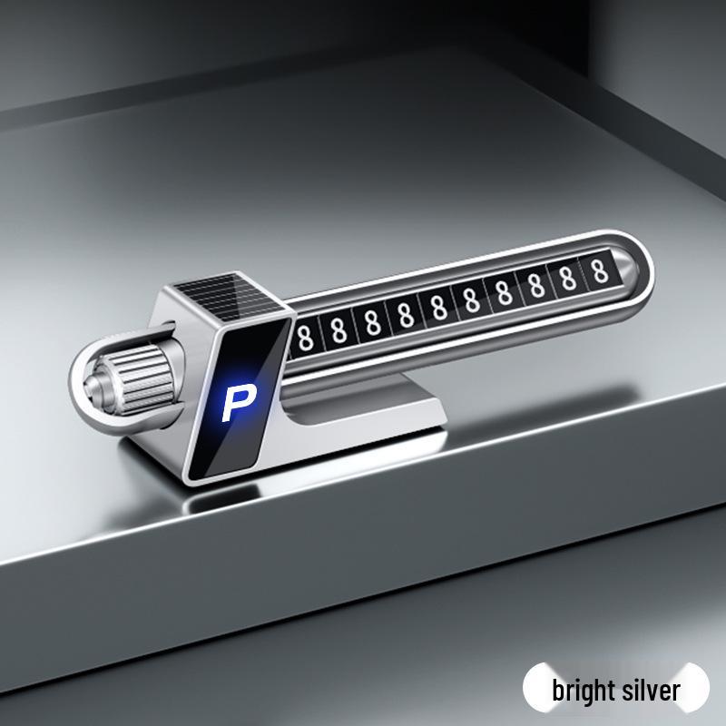 Светящаяся двойная номерная парковочная табличка на солнечной батарее с предупреждающим светом