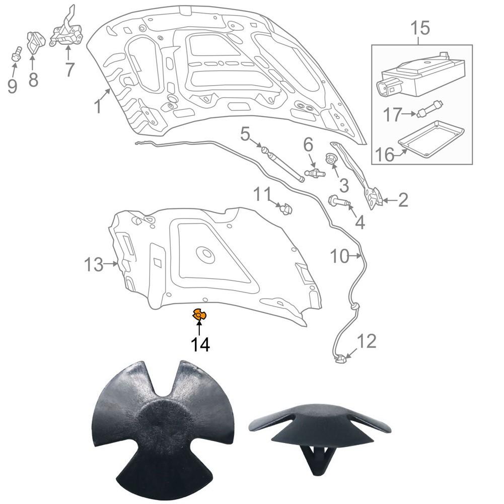 15Pcs Replacement Hood Insulation Retainers Clips 4878883AA