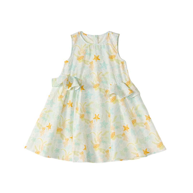 Deesha Girls' Sweet Floral A-line Sleeveless Cotton Dress