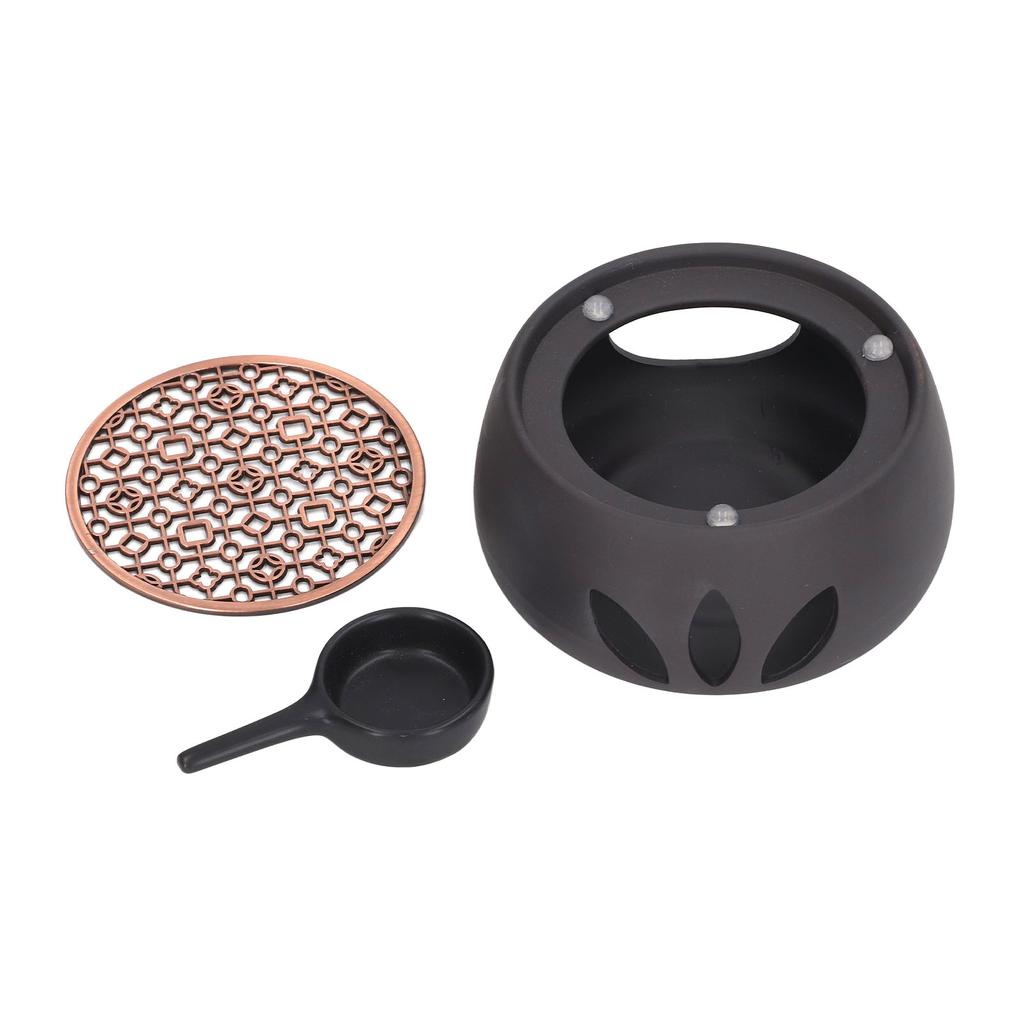 Ohřívač čajové konvice Keramický ohřívač na svíčku Čaj Káva Mléko Lehký ohřívač s fialovou železnou podložkou pro domácnost