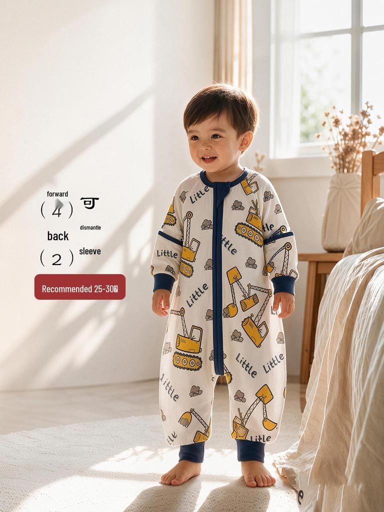 Bamboo Cotton Baby Sleeper: Split-Leg, Lightweight, Anti-Kick, All-Season Pajamas