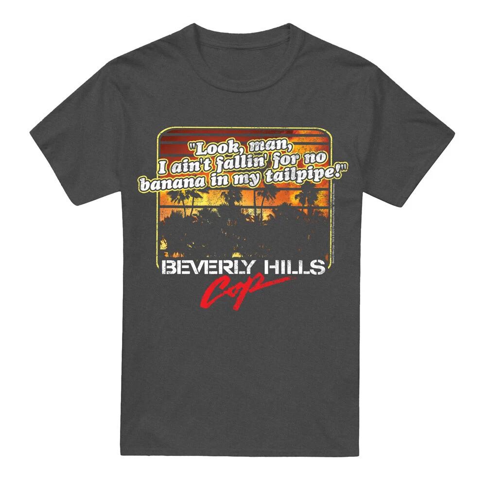 Beverly Hills Cop Banana In My Tailpipe 100% Cotton T-shirt Mens Tees Top S-2XL, Charcoal S