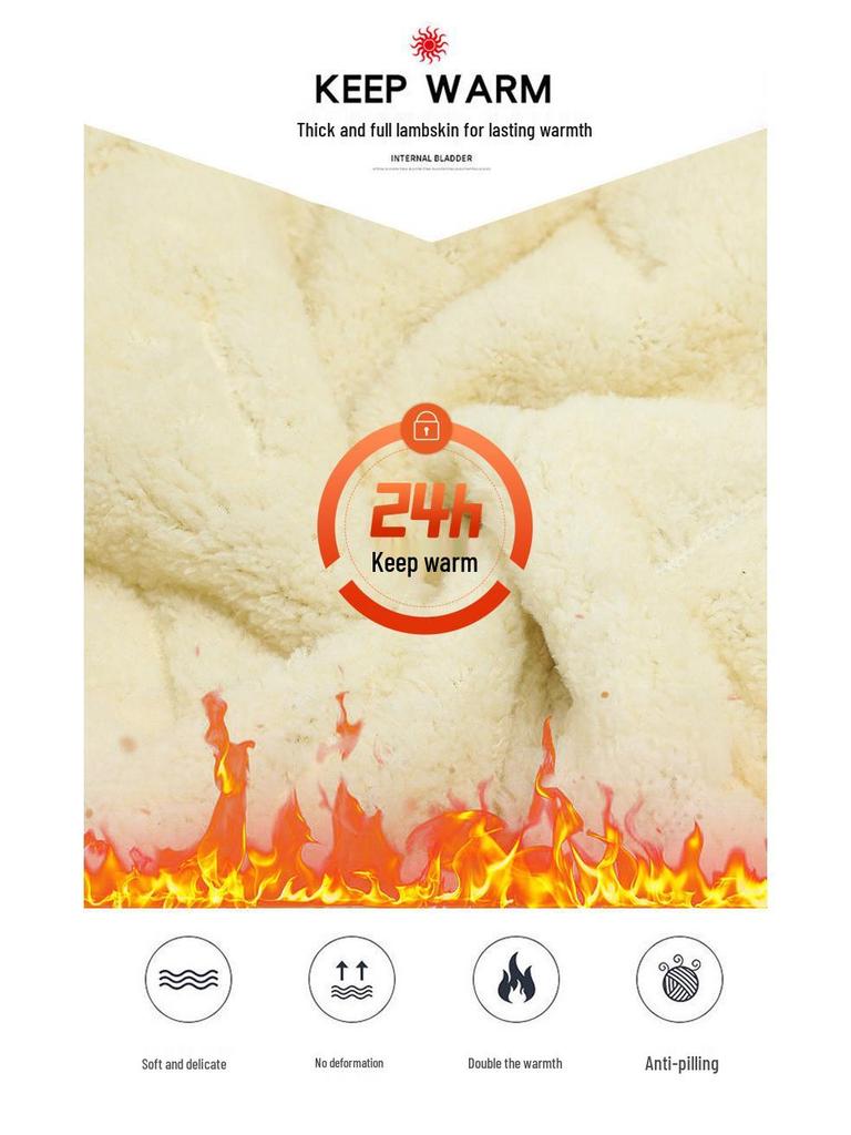 Unisex Winter Lambswool Three-Piece Set: Fleece-Lined Jacket & Pants