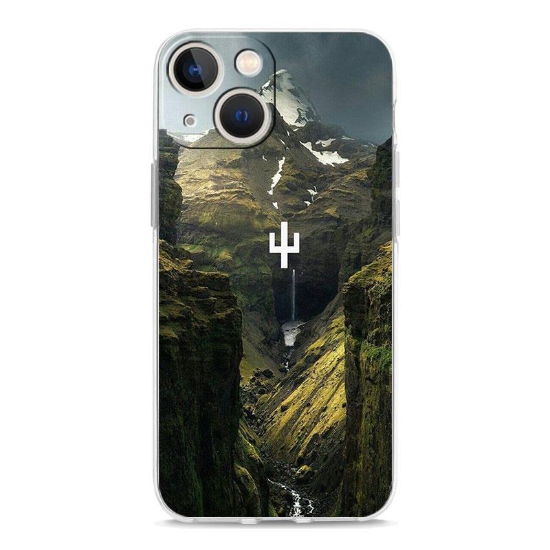 Phone Case For iPhone 15 14 13 12 Mini 11 Pro Max XS X XR 7 8 Plus Clear Shockproof Silicone TPU Cover Forest Geometry Wood