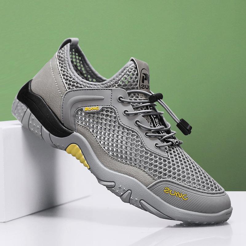 Mesh Shoes Men's Casual Sports Trendy Shoes Men's Summer 2024 New Men's Shoes Large Mesh Hollowed Out Breathable Traceability Shoes