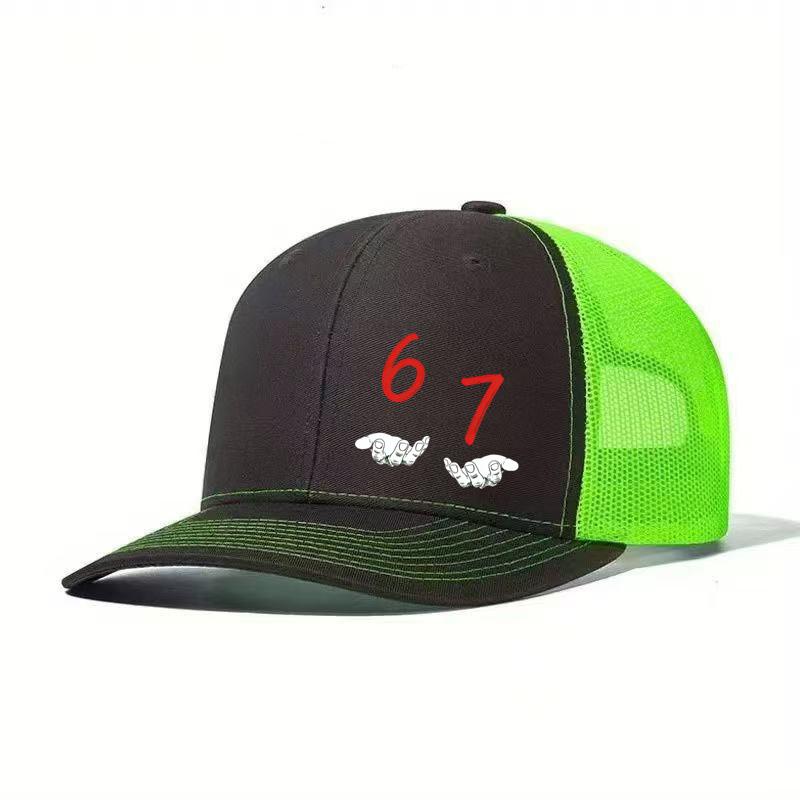 1PC Hardcore 67 Digital Mesh Hat! Y2K Dark Style + Adjustable Head Circumference, Must-Have for Trendsetting Outfits