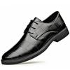 Vielseitige Schuhe Arbeit Karomuster spitz Herren Lederschuhe Schnürer Herren Business Casual Lederschuhe Britischer Stil Herrenschuhe
