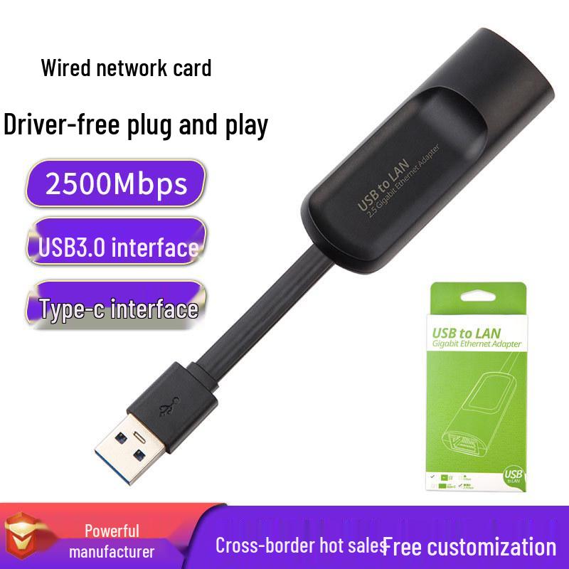 External USB3.0 2.5G Ethernet Adapter, High-Speed 2500Mbps Wired Network Card To RJ45