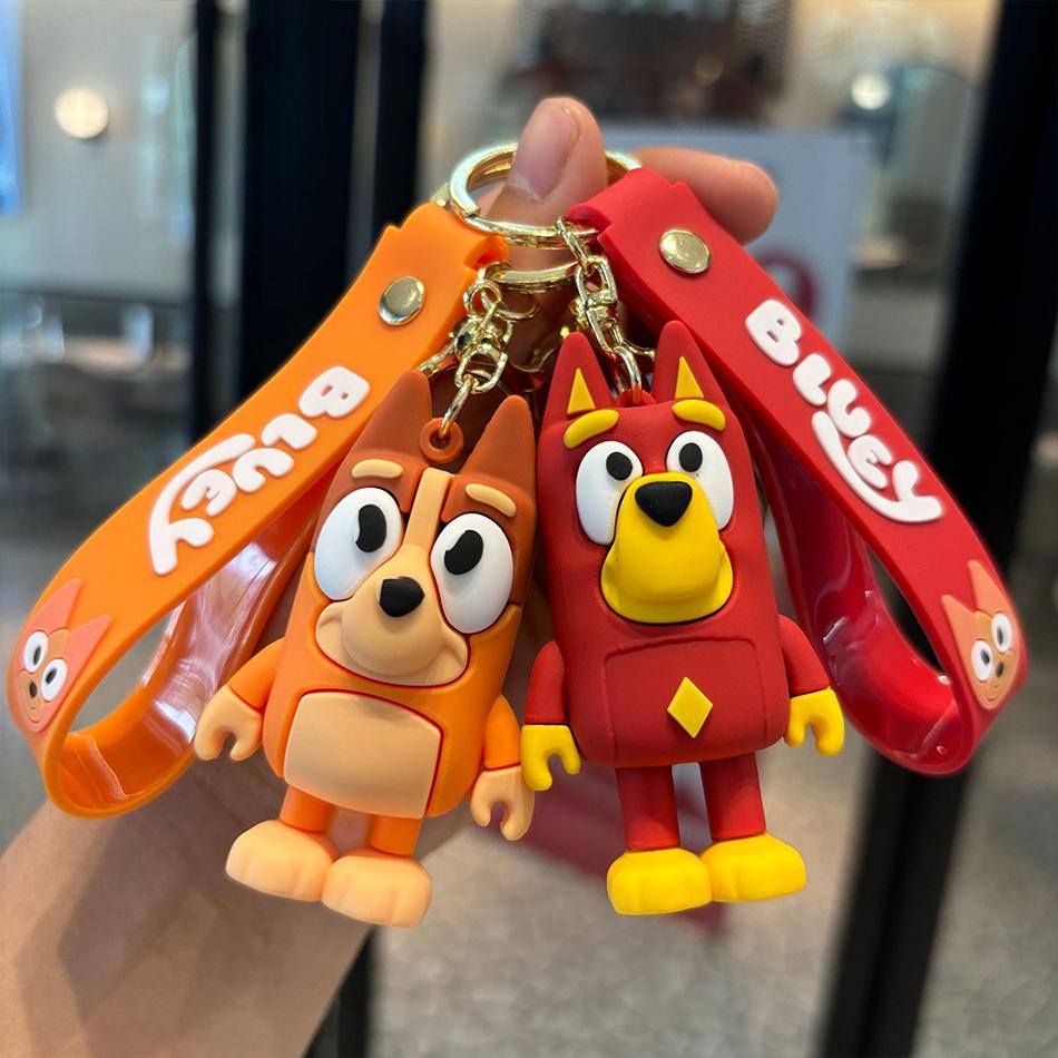6Pcs Animation Bluey Family Doll Creative Car Chain Keychain Bag Pendant Exquisite Children'S Backpack Pendant Couple Present