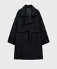 Noirer Padded Wrap Trench Coat (Black)