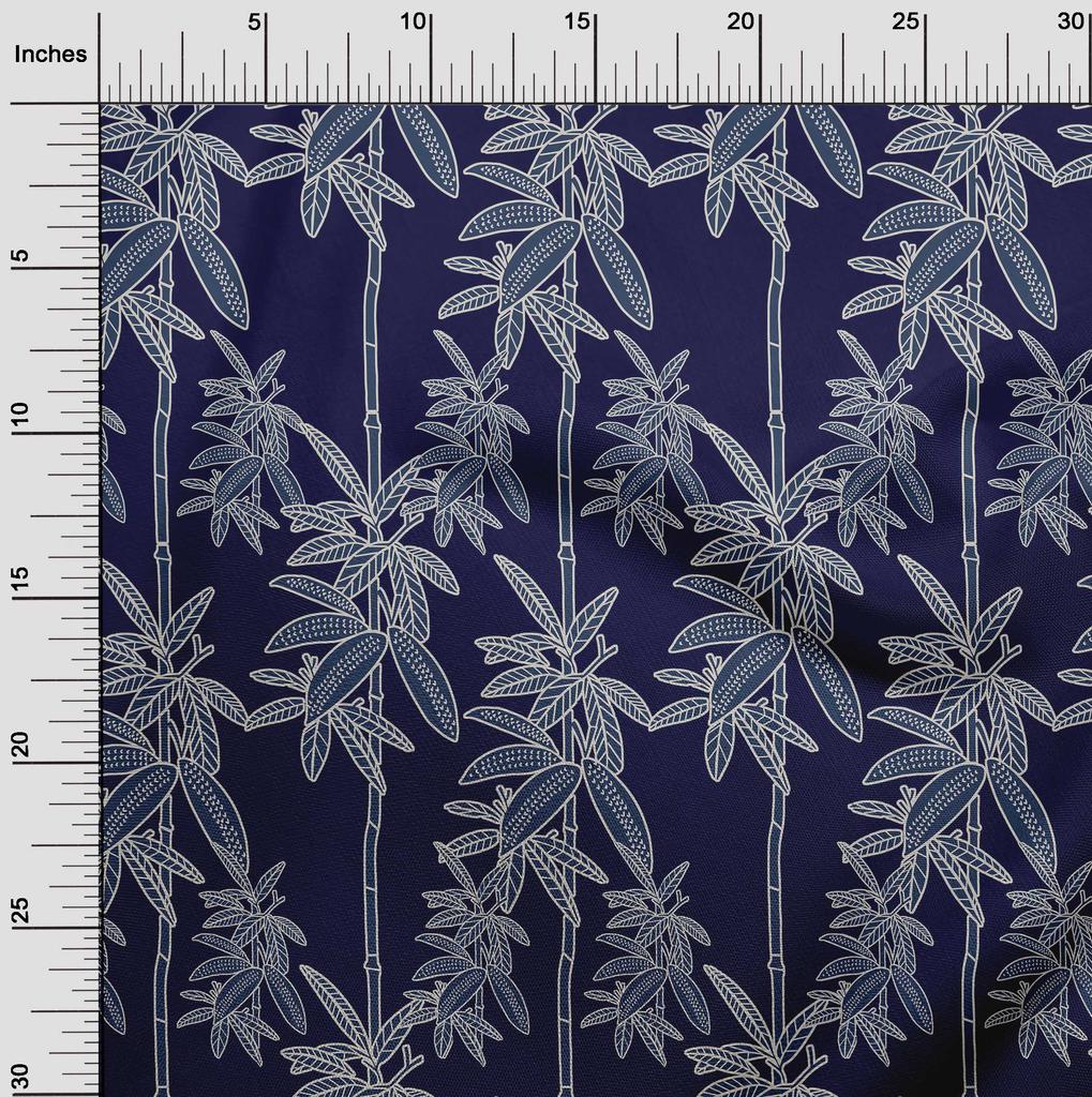 oneOone Cotton Flex Blue Fabric Tropical Palm Tree Quilting Supplies Print Sewing Fabric By The Yard 40 Inch