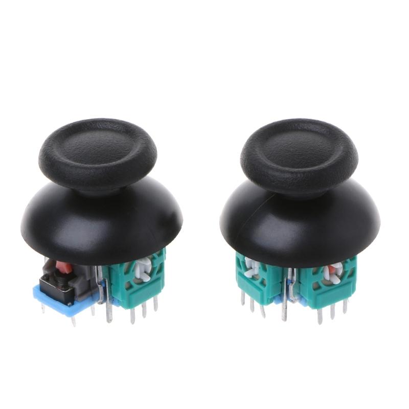 2Pcs 3D Analog Axis Joystick Module Potentiometer With Black Thumb sticks For Playstation 4 PS4 / PS4 Pro Slim Controller Repair