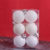 6pcs 4cm/6cm/8cm White Christmas Balls Glitter Pendant Christmas Hanging Balls Elegant Plastic Christmas Tree Pendants