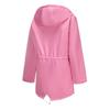 S-5XL European and American New Long-sleeved Water-repellent Mid-length Windbreaker Women's Hooded Striped Raincoat Plus Size Women's Clothing
