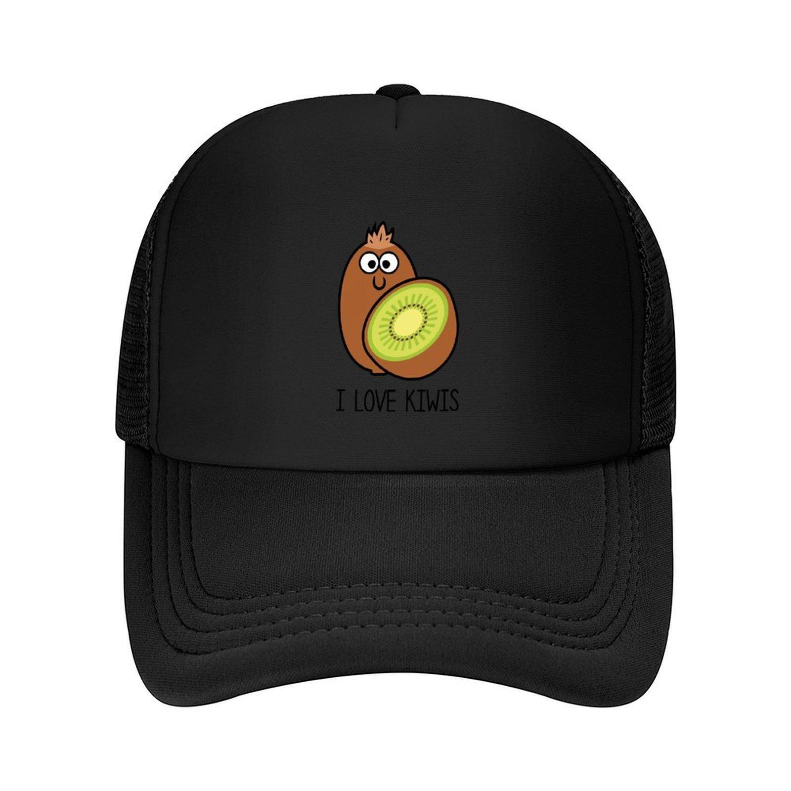 

Cartoon I love Kiwis Baseball Cap fishing hat Beach foam party Hat custom caps Womens Beach Mens