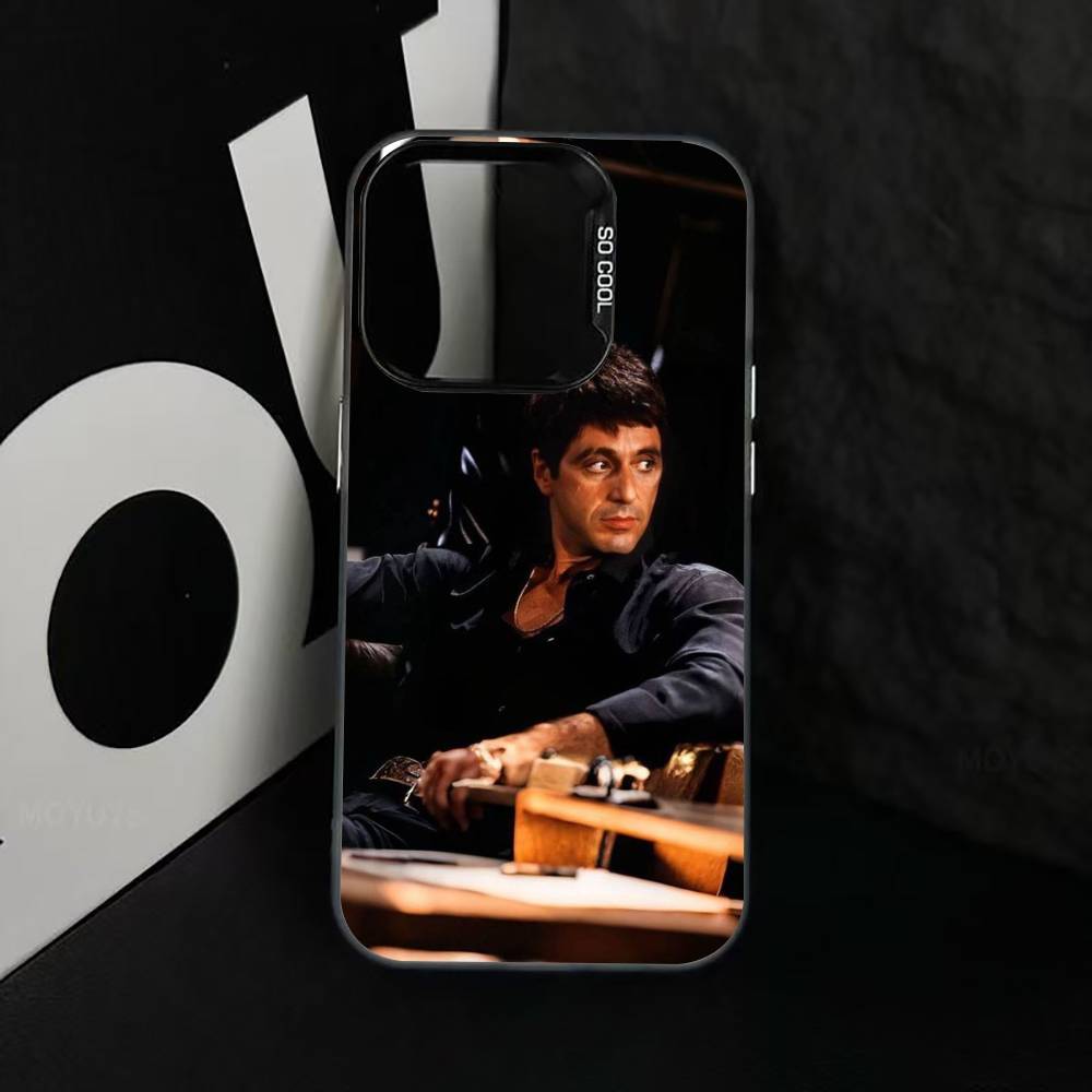 S-Scarface T-Tony Phone Case For iPhone 17,16,15,14,13,12,11 Plus,Pro Max,XS,Colorful Silver Black Cover