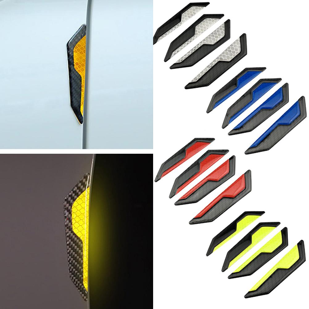 4PCS Car Door Edge Anti-Collision Strip Reflective Protection Guards Buffer Trim Protection Strip Protector Car Door Crash Bar