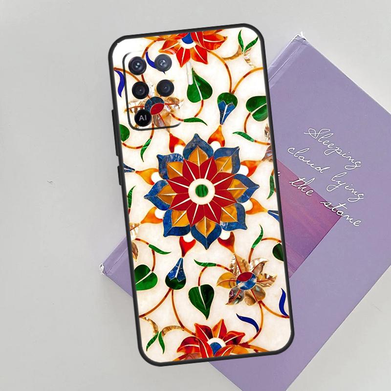 

Moroccan Tile Phone Case For Oppo A54 A74 A94 A15 A16 A17 A52 A72 A76 A96 A57 A58 A78 A98 A53S Cover Case OPPO A57s