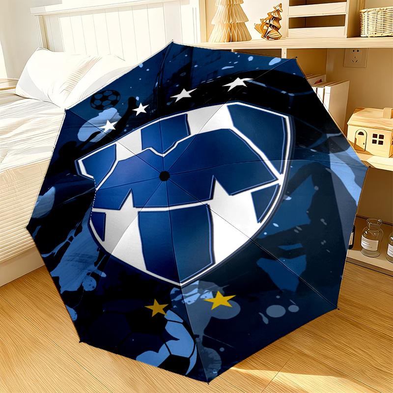 Football Club Emblem Umbrella 8-Frame for Travel, camping, Casual Lightweight Portable Umbrella, Essential for every family Holidays Gift