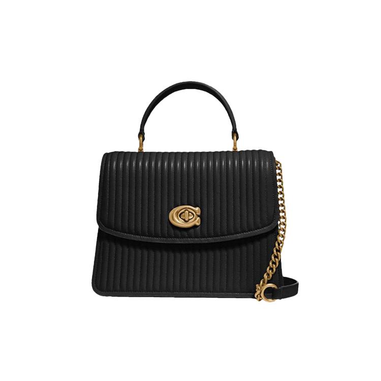 

Новая сумка COACH Parker из овчины, ручная сумка, сумка на плечо, сумка кроссбоди, сумочка, маленький размер, женская, черная 52666-B4BK 22.1*9.9*17.0CM