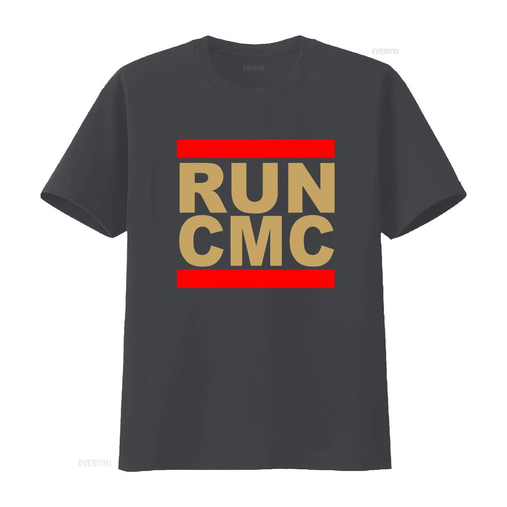 Run Cmc Christian Mccaffrey Stylish White T Shirt For Unisex Vintage Comfortable Stretched Top For Everyday Wear Slightly