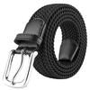 JUKMO Men's Elastic Mesh Belt, Stretch Belt for Casual Wear (Black, M - Waist Length 80cm-90cm (Total Length 105cm))