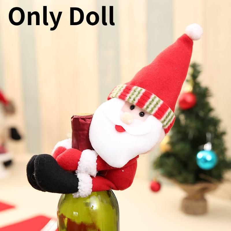 

Бутылка Рождественский Чехол Санта Клаус Снеговик Эльф Кукла Платье для Бутылки Реквизит Santa Claus