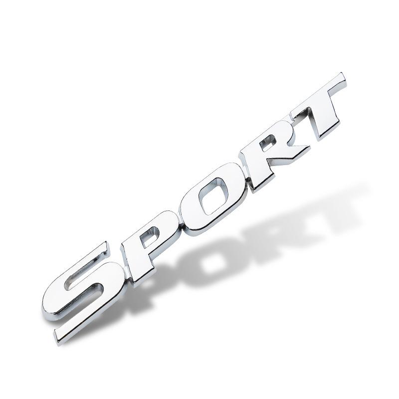 1x Fashion Sport Emblem Badge Car Trunk Fender Sticker Auto Car Racing Decal Decor Silver Black Accessories