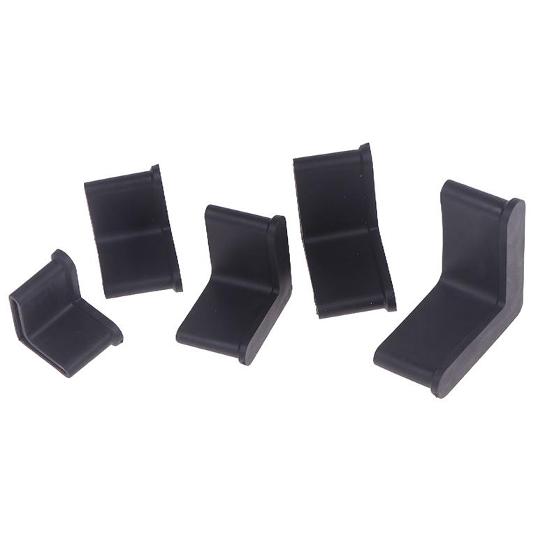 10Pcs L Type Rubber Base Non-Slip Foot Pad Slotted Angle Bar Triangle Feet Shelf Iron Bed Foot Cover Protective Rubber Sleeve
