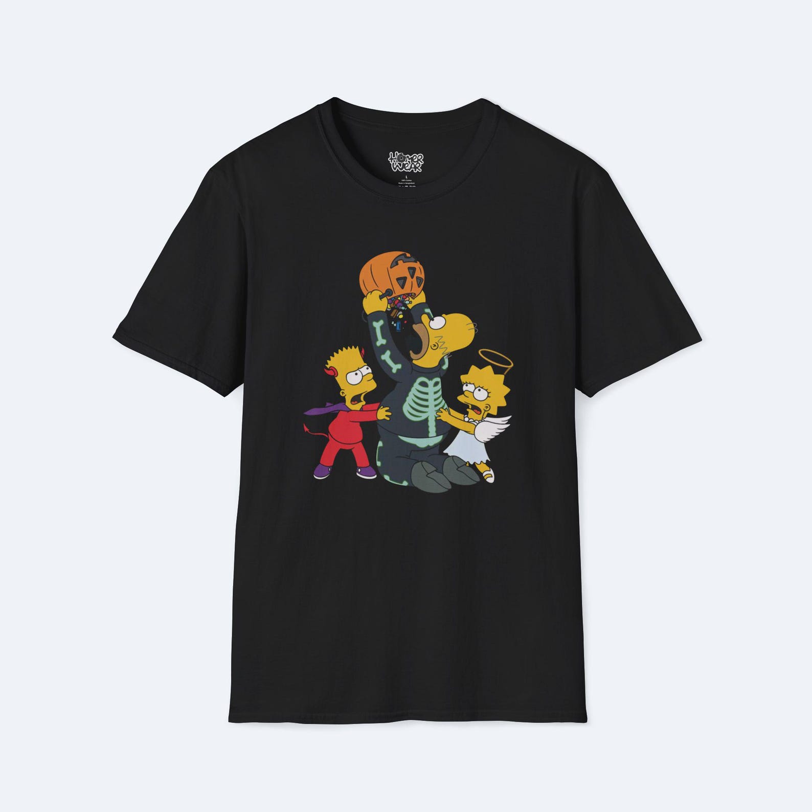 Simpsons Halloween Greedy Homer Tee - Unisex T-Shirt, Cartoon Costume Shirt, Funny Candy Monster Homer, Halloween Costume Tee, Greedy Homer L