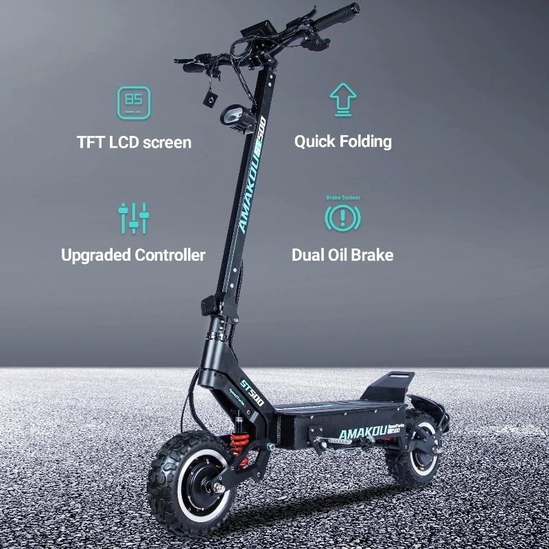 TOURSOR X7 ST500 Electric Scooter Adults 65MPH Range 62 Miles  72V 38.3Ah Battery 9000W Dual Power Motor (Customized Version)