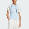 Adidas Originals 80s Spliced Side Stripe Sports Short Sleeve Women Tops Pink Blue JD5761