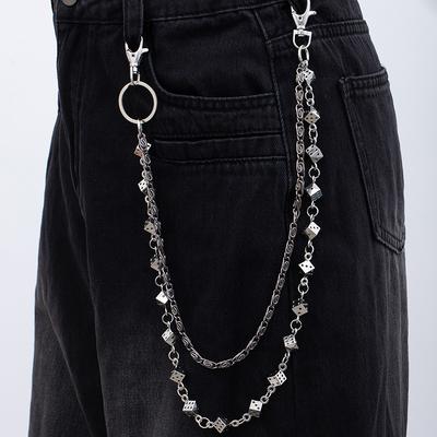 European and American Dark Punk Style Dice Skull Skull Waist Chain Bracelet Necklace Jeans Chain Trendy Cool Personality Hip Hop Accessories