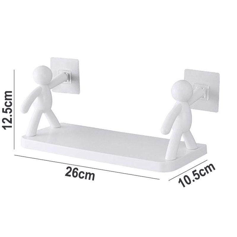 

Полки для хранения в ванной комнате, милые белые кукольные полки со злодеем, самоклеящиеся стеллажи для хранения косметики для ванной комнаты S белый