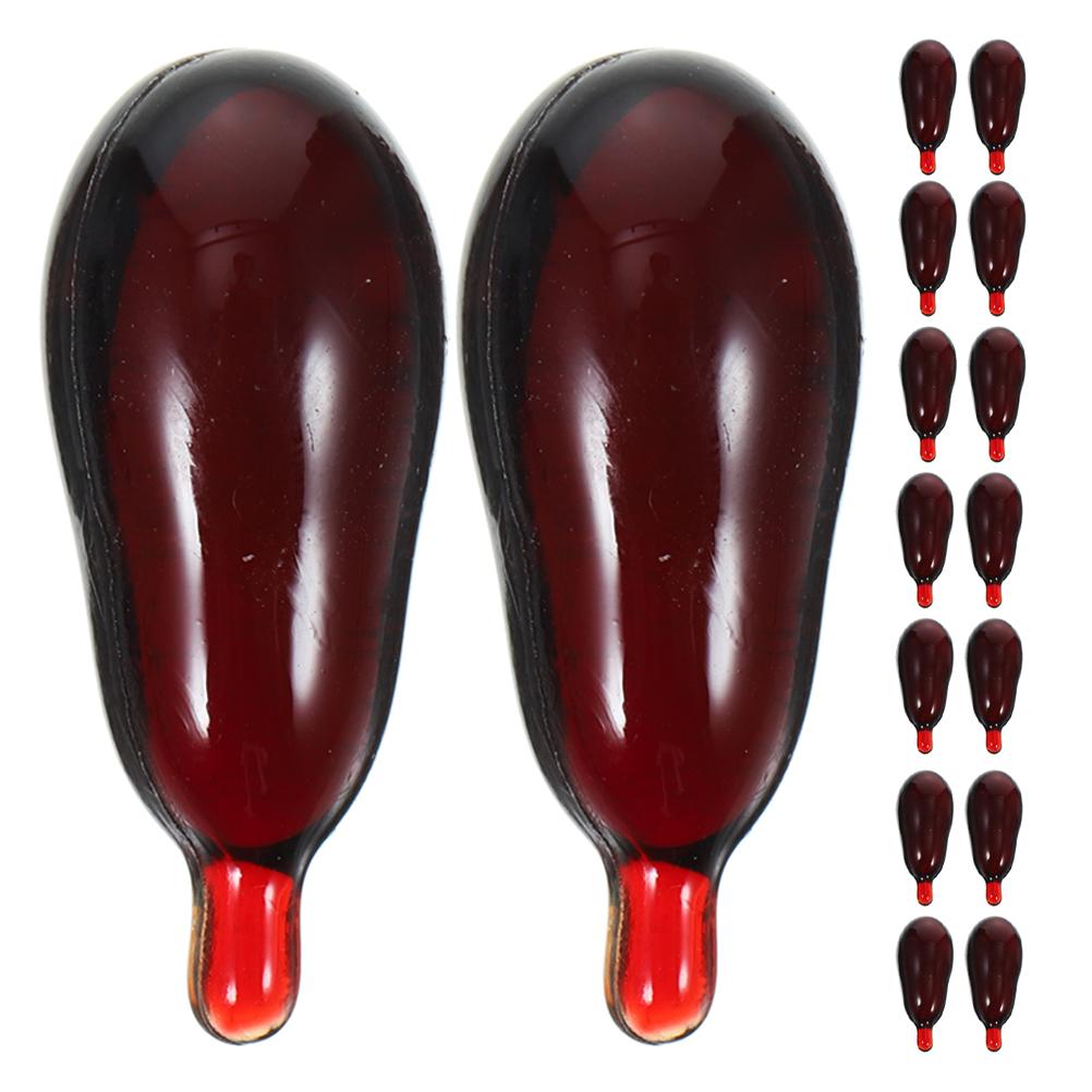 20 Pcs Halloween Fake Blood Capsules Artificial Blood Pills Fake for Mouth Capsule Capsules For Cosplay Food Coloring Faux